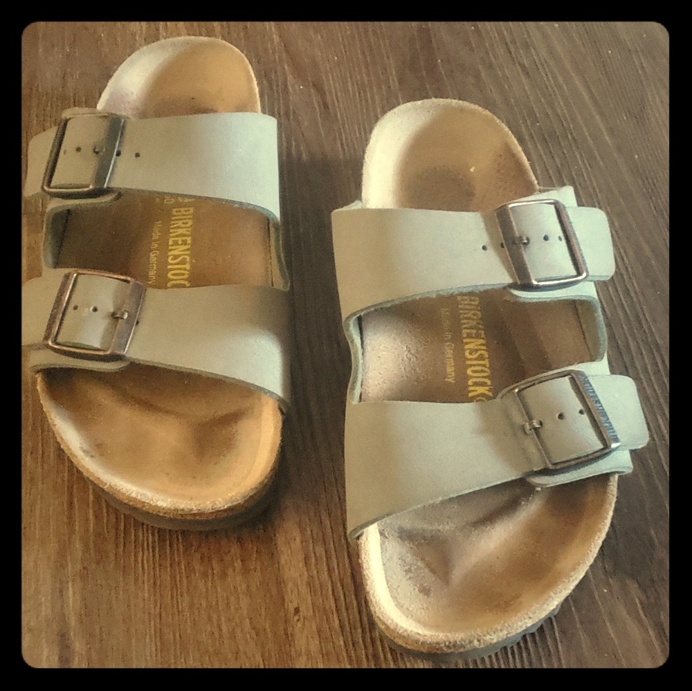 Khaki suede Birkenstocks
